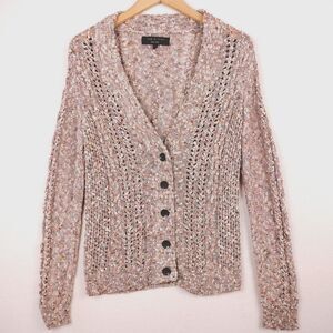 Rag & Bone Cardigan Sweater Women Size Medium Beige Button Up Chunky Loose Knit
